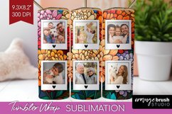 Stained Glass Photo Tumbler PNG - Flowers Picture Tumbler Product Image 1