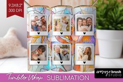 Stained Glass Photo Tumbler PNG - Flowers Picture Tumbler Product Image 1