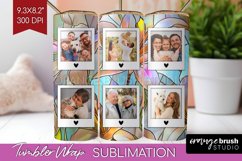 Stained Glass Photo Tumbler PNG - Flowers Picture Tumbler Product Image 1