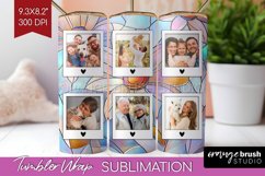 Stained Glass Photo Tumbler PNG - Flowers Picture Tumbler Product Image 1