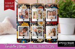 Retro Flowers Photo Tumbler PNG - Floral Picture Tumbler Product Image 1