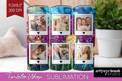 Stained Glass Photo Tumbler PNG - Flowers Picture Tumbler Product Image 1