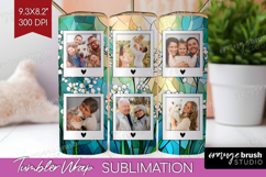 Stained Glass Photo Tumbler PNG - Flowers Picture Tumbler Product Image 1