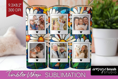 Stained Glass Photo Tumbler PNG - Flowers Picture Tumbler Product Image 1