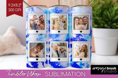 Winter Photo Frame Tumbler Wrap - Tie Dye Background Product Image 1