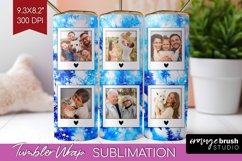 Winter Photo Frame Tumbler Wrap - Tie Dye Background Product Image 1
