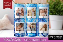 Winter Photo Frame Tumbler Wrap - Tie Dye Background Product Image 1
