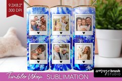 Winter Photo Frame Tumbler Wrap - Tie Dye Background Product Image 1
