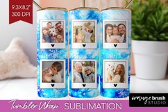 Winter Photo Frame Tumbler Wrap - Tie Dye Background Product Image 1