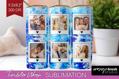 Winter Photo Frame Tumbler Wrap - Tie Dye Background Product Image 1