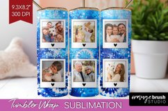 Winter Photo Frame Tumbler Wrap - Tie Dye Background Product Image 1