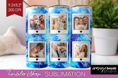 Winter Photo Frame Tumbler Wrap - Tie Dye Background Product Image 1