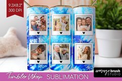 Winter Photo Frame Tumbler Wrap - Tie Dye Background Product Image 1