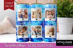 Winter Photo Frame Tumbler Wrap - Tie Dye Background Product Image 1