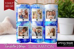 Winter Photo Frame Tumbler Wrap - Tie Dye Background Product Image 1