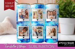 Winter Photo Frame Tumbler Wrap - Tie Dye Background Product Image 1