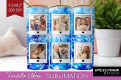 Winter Photo Frame Tumbler Wrap - Tie Dye Background Product Image 1