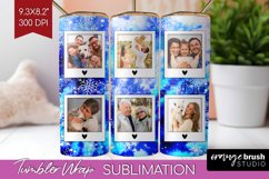 Winter Photo Frame Tumbler Wrap - Tie Dye Background Product Image 1