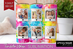 Tie Dye Photo Tumbler PNG - Rainbow Picture Tumbler Wrap Product Image 1