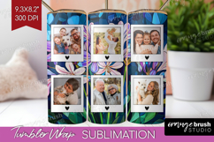 Stained Glass Photo Tumbler PNG - Flowers Picture Tumbler Product Image 1