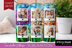 Stained Glass Photo Tumbler PNG - Flowers Picture Tumbler Product Image 1