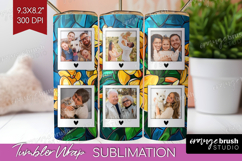 Stained Glass Photo Tumbler PNG - Flowers Picture Tumbler Product Image 1