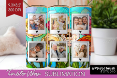 Stained Glass Photo Tumbler PNG - Flowers Picture Tumbler Product Image 1