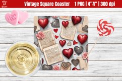 Vintage Valentine's Day| Square Coaster Sublimation Product Image 1