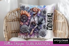 Dog Pillow Cover - Dog Mom Floral Pillow Sublimation Product Image 1