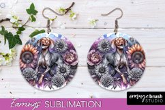 Vizsla Earrings Dog Sublimation Floral PNG Product Image 1