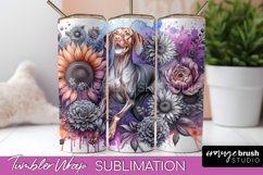 Vizsla Tumbler Wrap Dog Sublimation Floral PNG Product Image 1