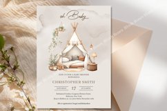 Gender neutral boho baby tent boy Baby Shower Invite ZB61 Product Image 2