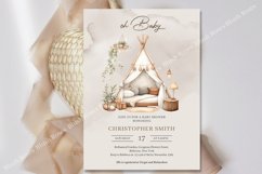 Gender neutral boho baby tent boy Baby Shower Invite ZB61 Product Image 3