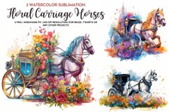 Floral Carriage Horses Pack | Floral Horses Sublimation Pack Product Image 1