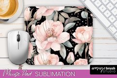 Floral Mouse Pad PNG - Pink Flowers Mousepad Sublimation Product Image 1