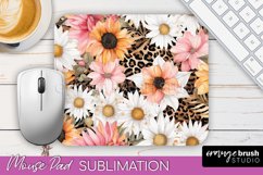 Floral Mouse Pad PNG - Pink Flowers Mousepad Sublimation Product Image 1