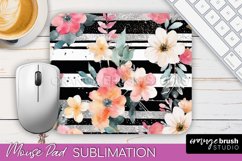 Floral Mouse Pad PNG - Pink Flowers Mousepad Sublimation Product Image 1