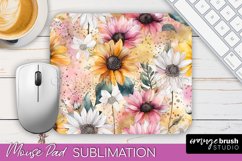 Floral Mouse Pad PNG - Pink Flowers Mousepad Sublimation Product Image 1