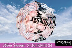 Pink Flowers Wind Spinner - Summer Wind Spinner Sublimation Product Image 1