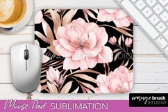 Floral Mouse Pad PNG - Pink Flowers Mousepad Sublimation Product Image 1