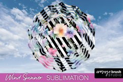 Pink Flowers Wind Spinner - Summer Wind Spinner Sublimation Product Image 1