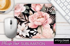 Floral Mouse Pad PNG - Pink Flowers Mousepad Sublimation Product Image 1