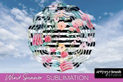 Pink Flowers Wind Spinner - Summer Wind Spinner Sublimation Product Image 1