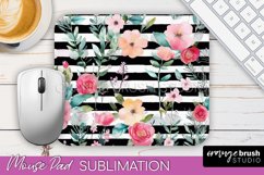 Floral Mouse Pad PNG - Pink Flowers Mousepad Sublimation Product Image 1