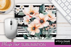 Floral Mouse Pad PNG - Pink Flowers Mousepad Sublimation Product Image 1