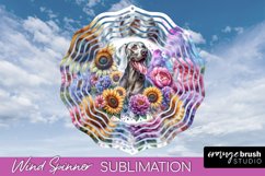Weimaraner Wind Spinner Dog Sublimation Floral PNG Product Image 1