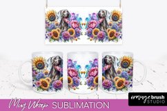 Weimaraner Mug Wrap Dog Sublimation Floral PNG Product Image 1