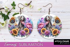 Weimaraner Earrings Dog Sublimation Floral PNG Product Image 1