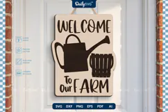 Welcome To Our Farm Wall Decor SVG Farmhouse Sign Product Image 1