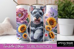 Welsh Terrier Tumbler Wrap Dog Sublimation Floral PNG Product Image 1